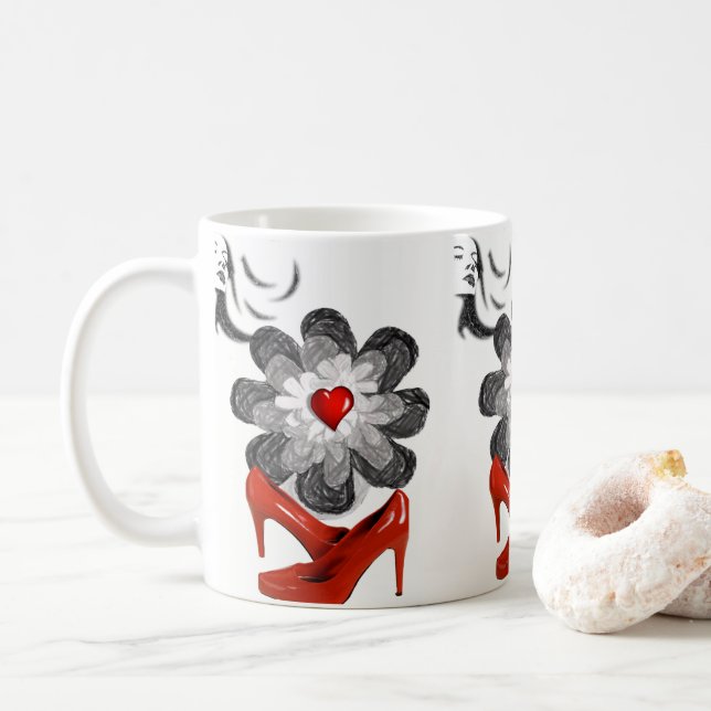 De Café Caneca Floral (Com Donut)