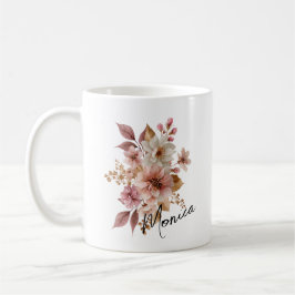 De Café Caneca Floral Aquarela Personalizada