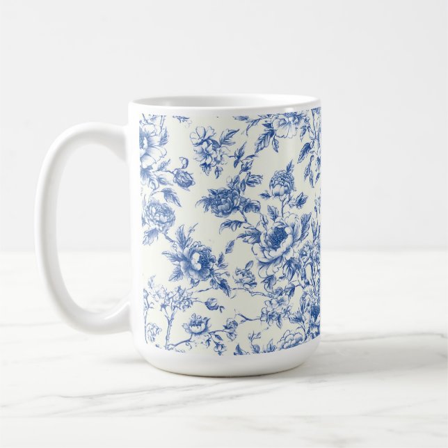 De Café Caneca Floral Azul Chinoiserie (Esquerda)