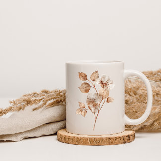 De Café Caneca Floral Botânica Vintage – Floral em Aquarel