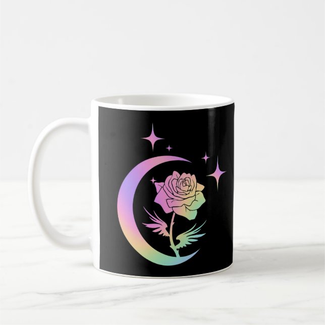 De Café Caneca Floral Celestial Rosa Lua Crescente Pastel (Esquerda)