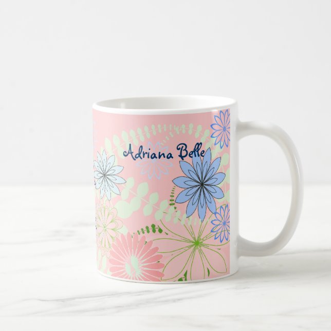 De Café Caneca floral cor-de-rosa do bebê (Direita)