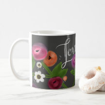 Caneca floral do AMOR do quadro