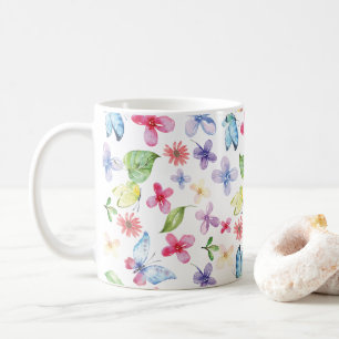 De Café Caneca floral do primavera da borboleta