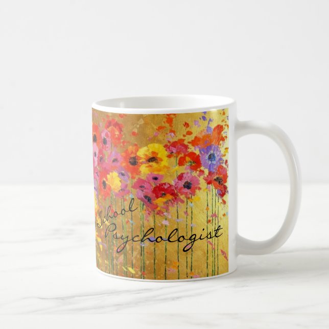 De Café Caneca floral do psicólogo da escola (Direita)