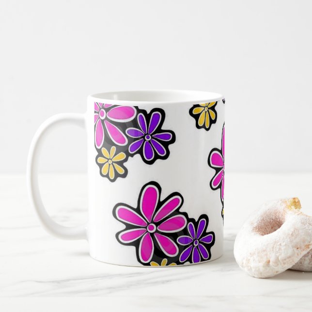 De Café Caneca Floral Elefante Rosa (Com Donut)