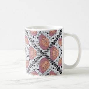 De Café Caneca floral elegante