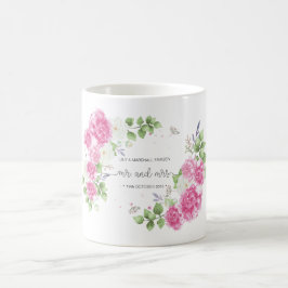 De Café Caneca floral elegante do Sr. & da Sra. Casamento
