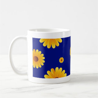 De Café Caneca Floral Girassol Azul – Brilhante e Alegre