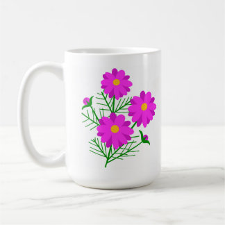 De Café Caneca Floral Jumbo com Flores Rosa Brilhante