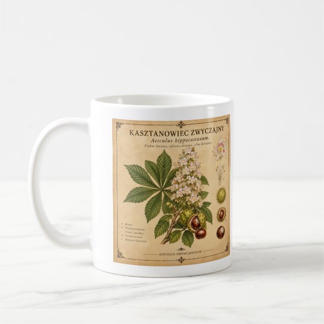 De Café Caneca floral para outono.  (Esquerda)