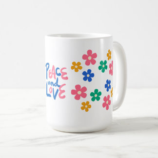 De Café Caneca Floral Paz e Amor