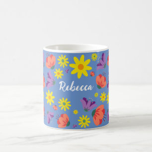 De Café Caneca Floral Personalizada
