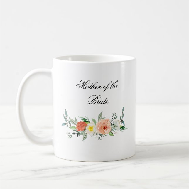 De Café Caneca floral personalizada do favor do casamento (Esquerda)