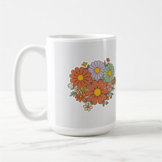 De Café Caneca Floral Retro – Margaridas e Flores Silvestr