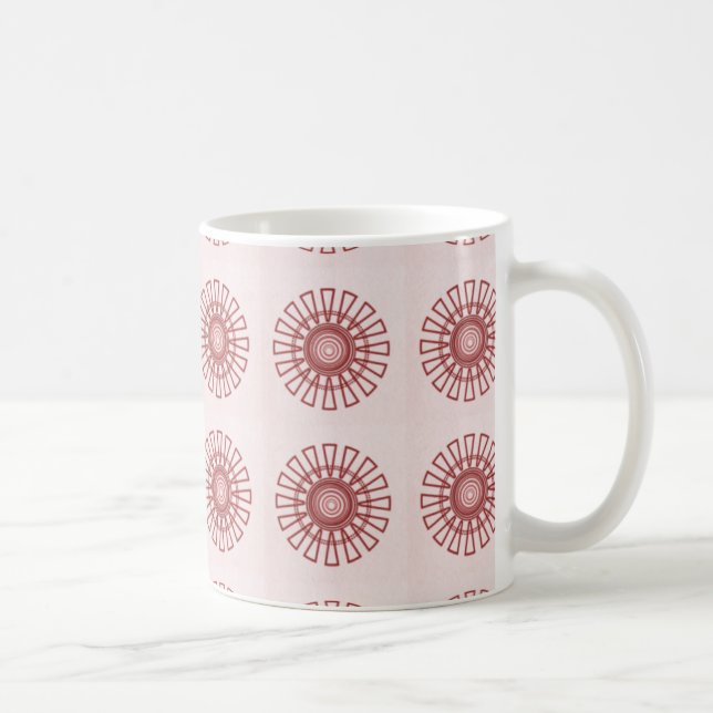 De Café Caneca Floral Retro, Maroon (Direita)