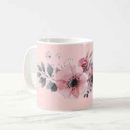 De Café Caneca Floral Rosa