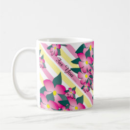De Café Caneca Floral Rosa Brilhante