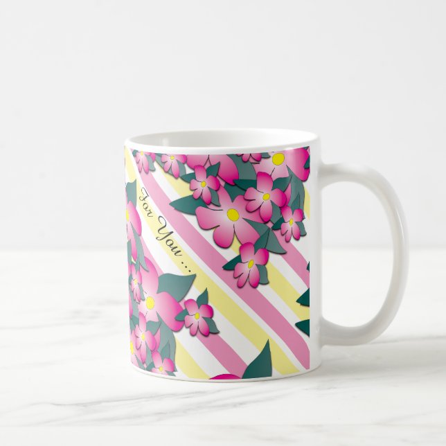 De Café Caneca Floral Rosa Brilhante (Direita)