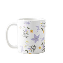Caneca Floral Rosa e Amarelo Suave