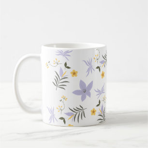 De Café Caneca Floral Rosa e Amarelo Suave
