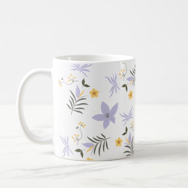 De Café Caneca Floral Rosa e Amarelo Suave (Esquerda)