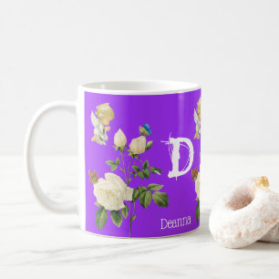 De Café Caneca Floral Roxa Angel Rose
