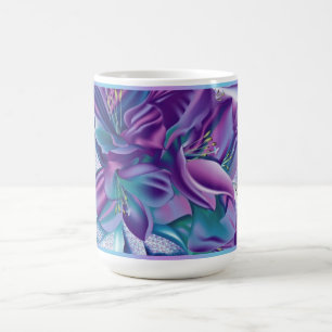 De Café Caneca floral roxa do teste padrão
