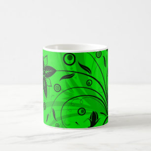 De Café Caneca Floral Verde