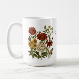 De Café Caneca Floral Vintage Personalizada, Presente com