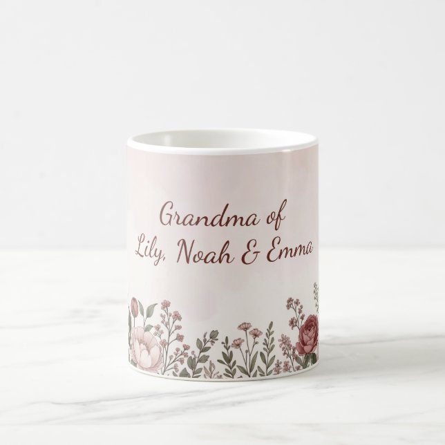 De Café Caneca Floral Vovó Personalizada Com Netos (Centro)