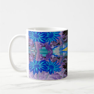 De Café Caneca flores azuis
