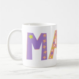 De Café Caneca flores e estrela decorativas Maya