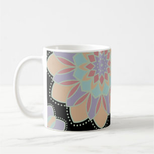 De Café Caneca Flores Mandala Pastel