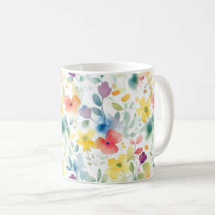 De Café Caneca Flores Primavera Watersolor