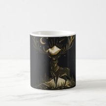 Caneca Floresta Lua e Montanhas Cervo Dourado