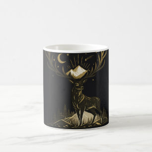 De Café Caneca Floresta Lua e Montanhas Cervo Dourado