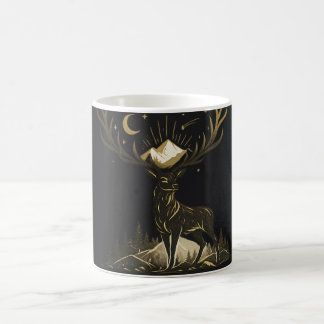 De Café Caneca Floresta Lua e Montanhas Cervo Dourado