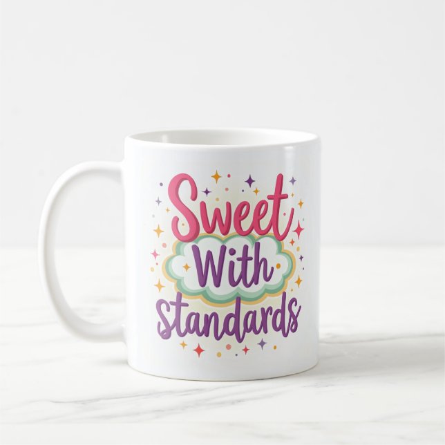 De Café Caneca Fofa e Sassy com Padrões (Esquerda)