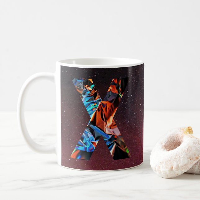 De Café Caneca Galactic Prism Initial X (Com Donut)