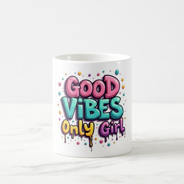 De Café Caneca Garota com Boas Vibrações Grafite (Centro)