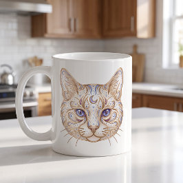 De Café Caneca Gato Celestial Luxo Linha Arte