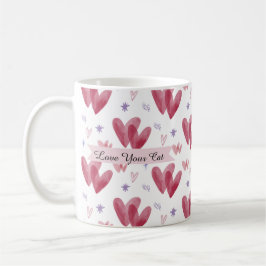 De Café Caneca Gato Fofo – Corações e Estrelas, Foto Perso