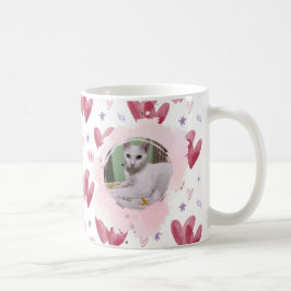 De Café Caneca Gato Fofo – Corações e Estrelas, Foto Perso