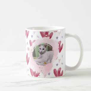 De Café Caneca Gato Fofo – Corações e Estrelas, Foto Perso