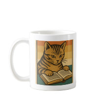 Caneca Gato Lendo um Livro