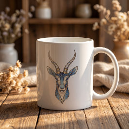 De Café Caneca Gazela Celestial Dourada & Azul Linha Luxo