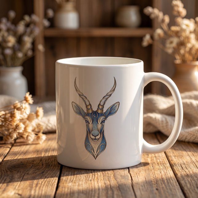 De Café Caneca Gazela Celestial Dourada & Azul Linha Luxo  (Criador carregado)