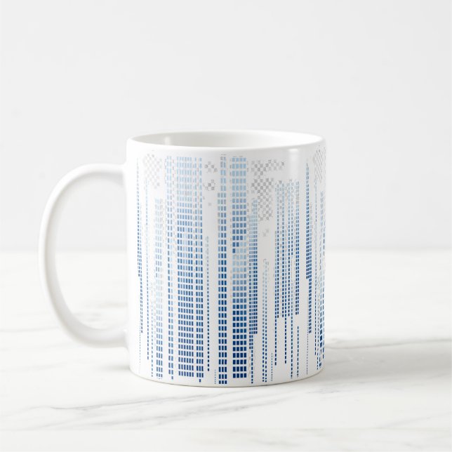 De Café Caneca Geométrica Abstrata Azul (Esquerda)