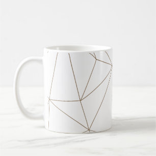 De Café Caneca Geométrica Dourada e Branca Mix & Match